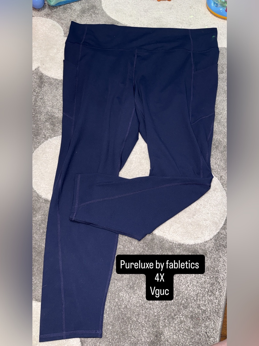 4x Fabletics Navy PureLuxe High-Rise Performance Leggings